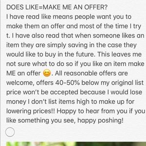 If you like an item do you expect an offer?